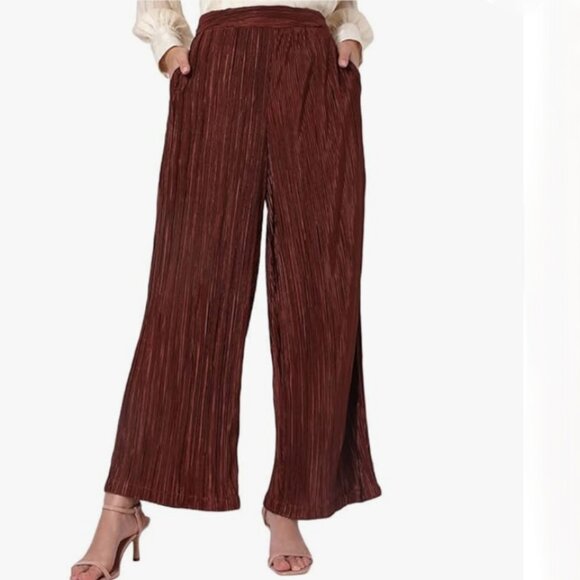 Zara | Brown Pleated Palazzo Pants |‎ Size Small Women's - Picture 12 of 12